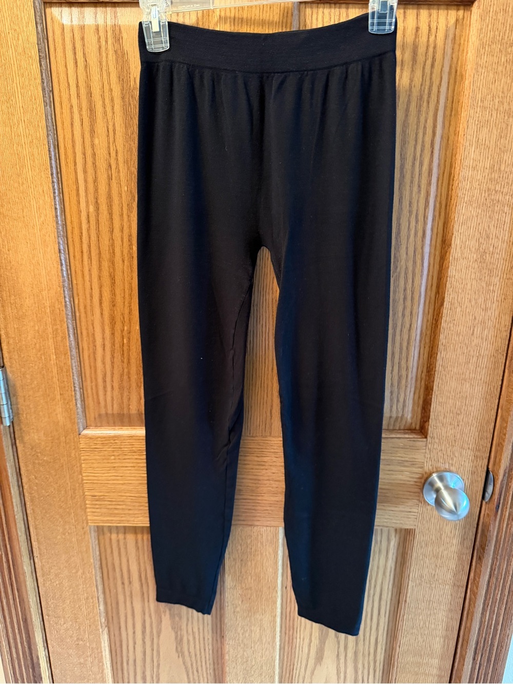 Womens Black Stretch Knit Leggings - Everyday Comfort